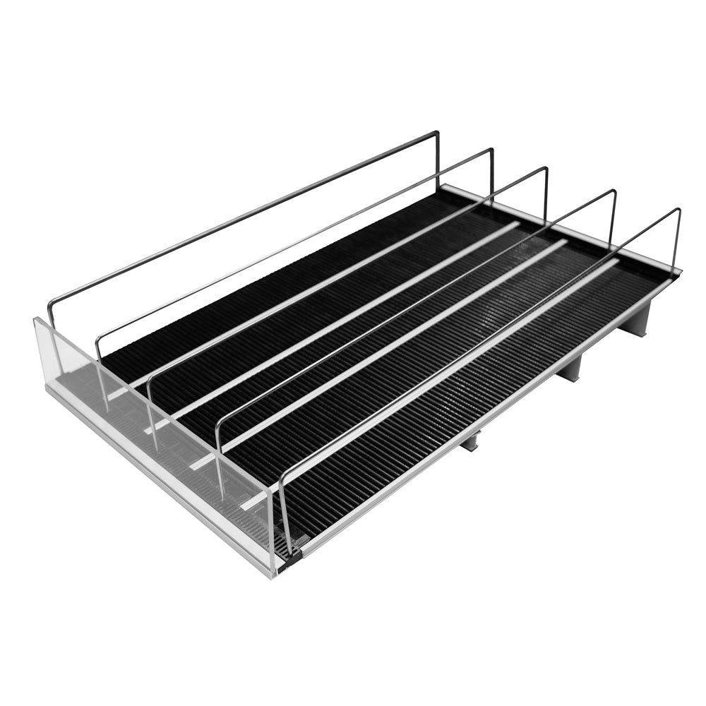 The EasyRoller shelf management system in black