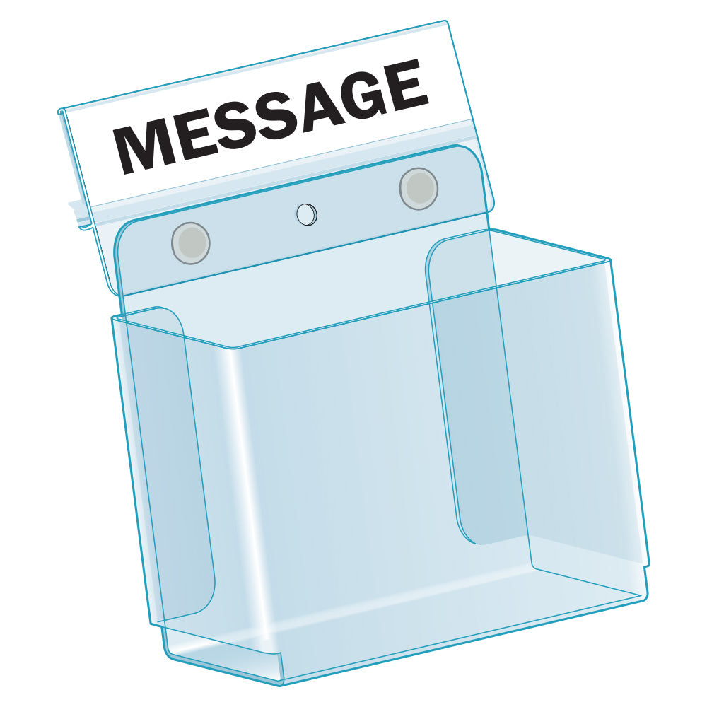 An illustration of the Shelf Edge Brochure Holder, with SnapNLock