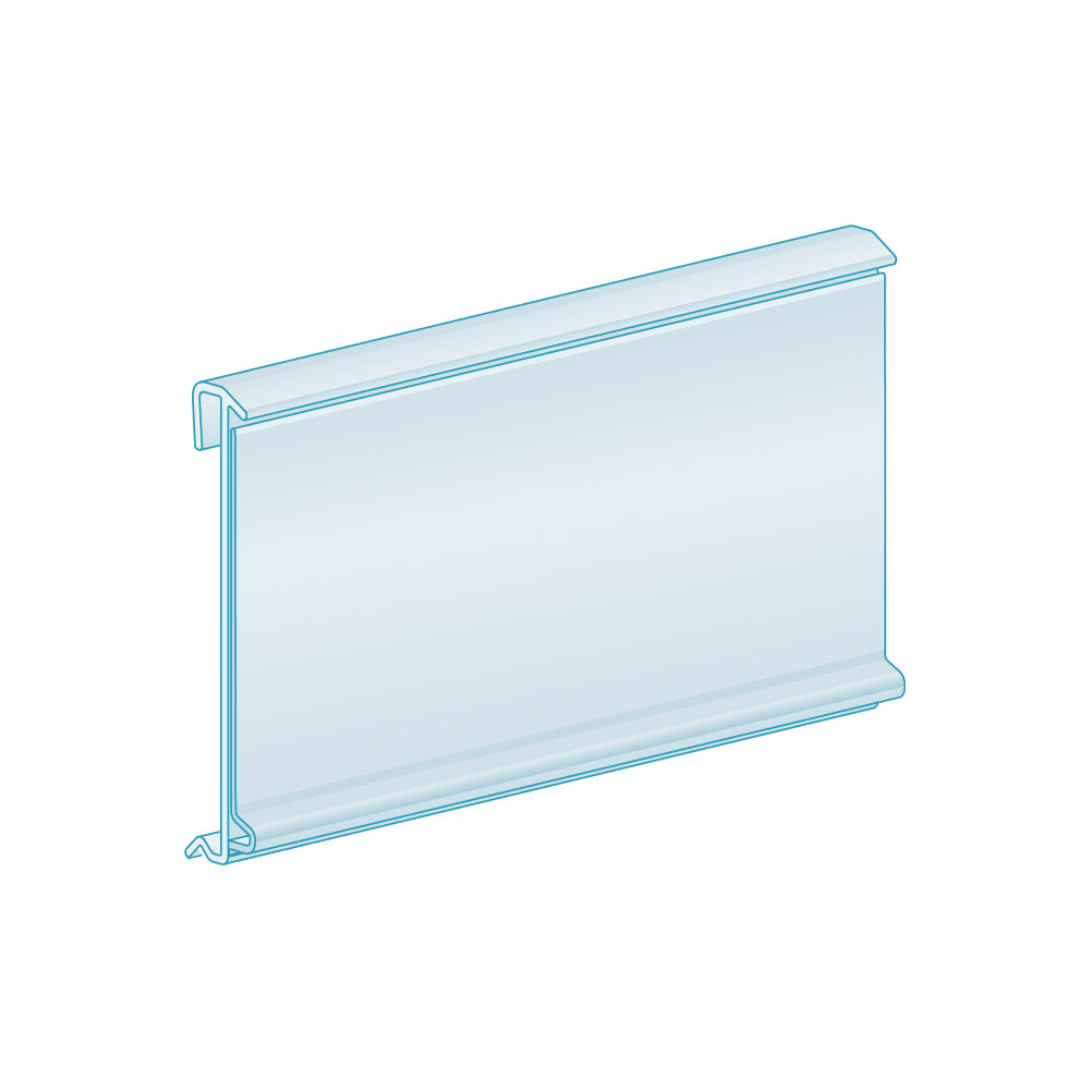 An illustration of the ClearVision 1.375"H Plate, Stationary Label Holder