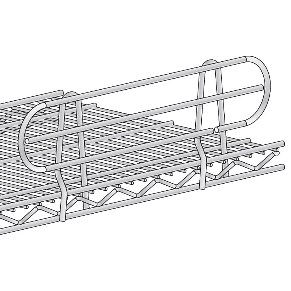 An illustration of the Wire Ledge Shelf Management installed on a metro shelf