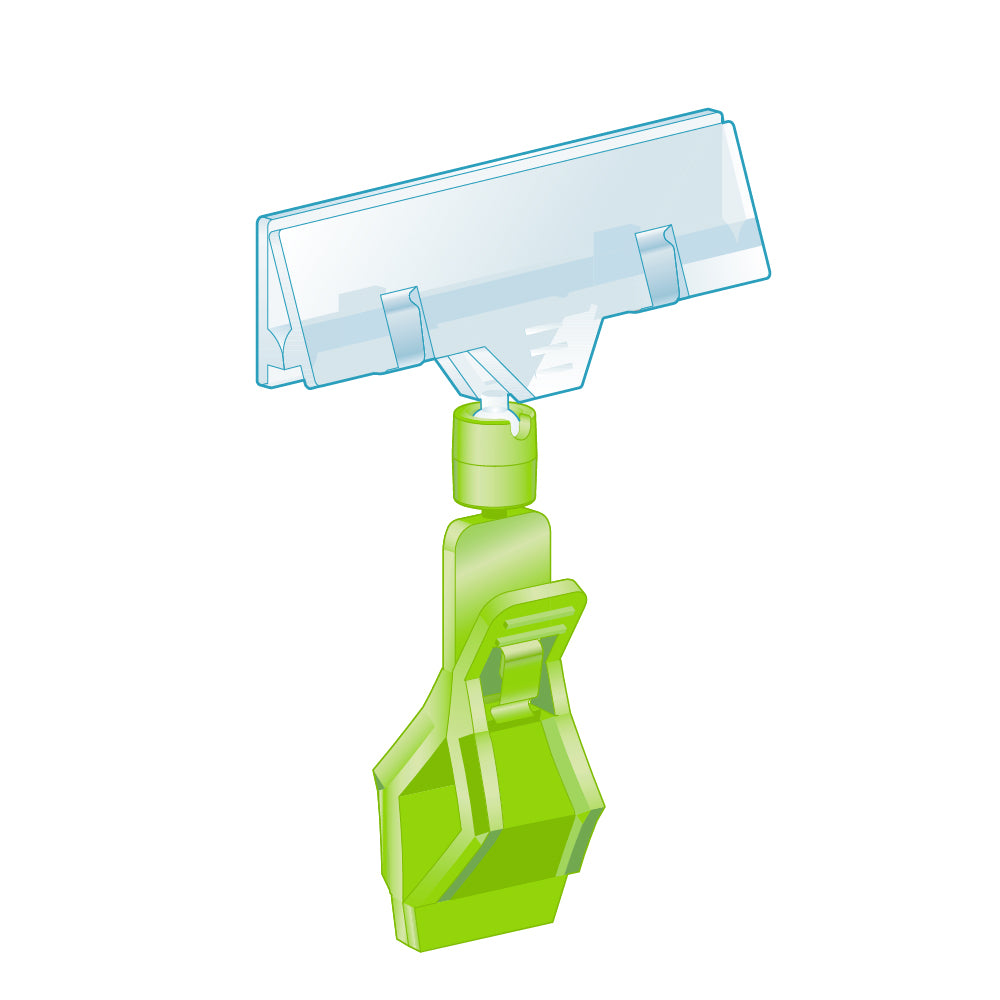 An illustration of the TwistKlip Display Clip with Large Clip in green