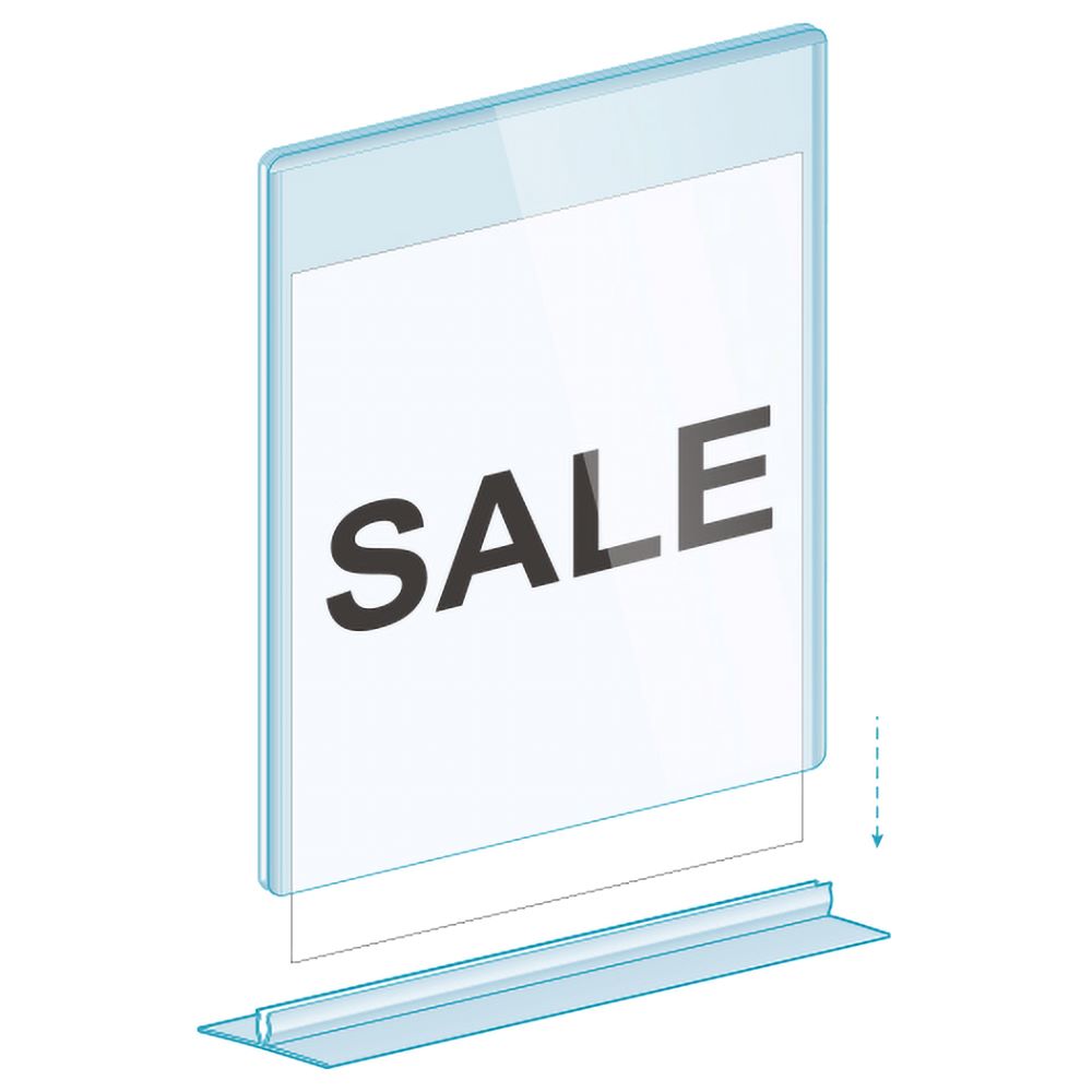 An illustration of the T-Style, Two Piece Sign Holder with a "sale" sign inserted