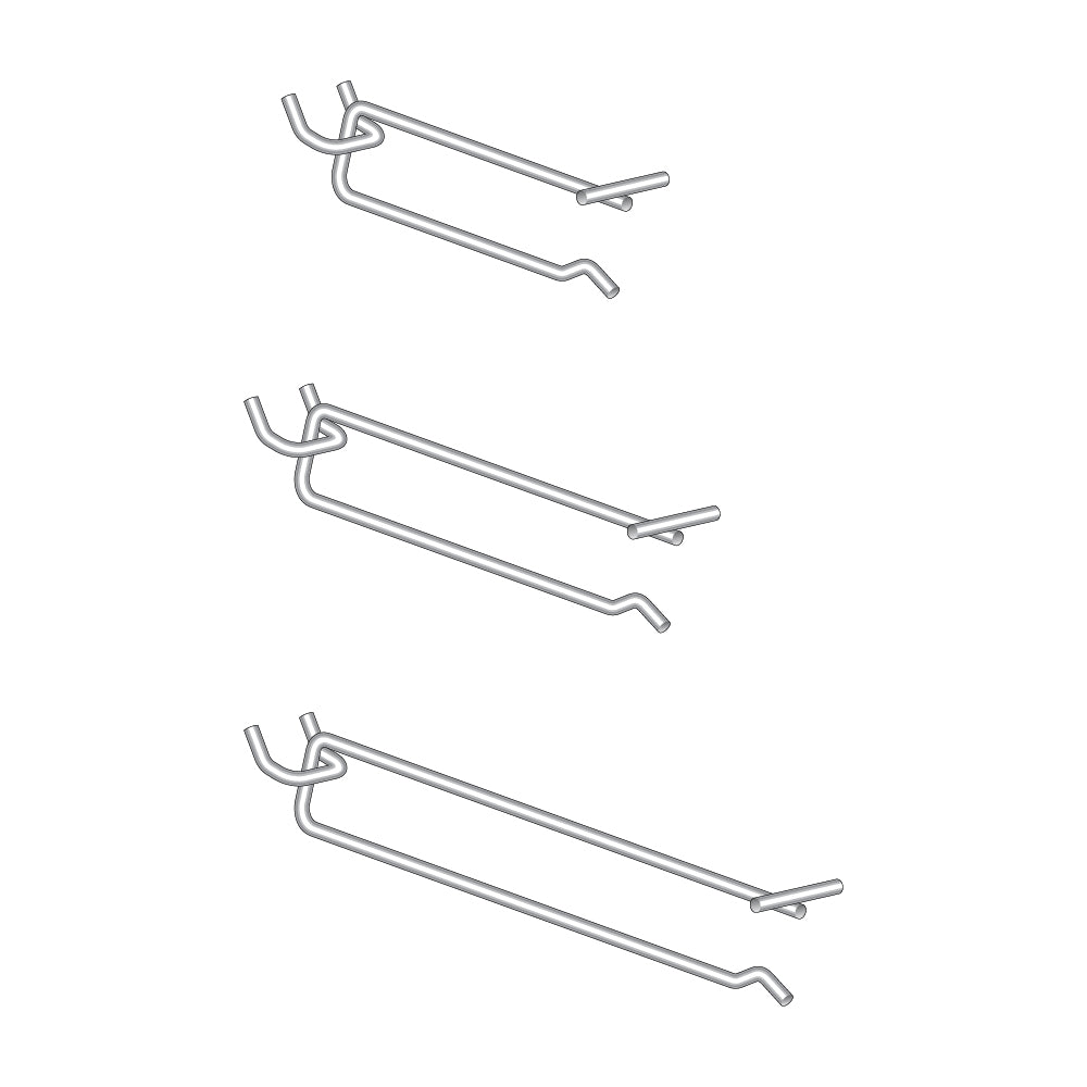 Illustartions of the One Piece T-Style Scanning Hook, 0.187 Galvanized Wire in all sizes