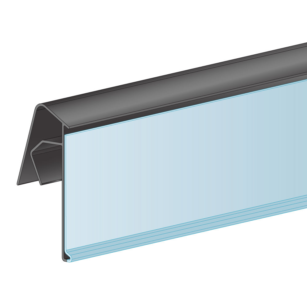 An illustration of the ClearVision Fence, Clip-On, 25° Angle Ticket Molding