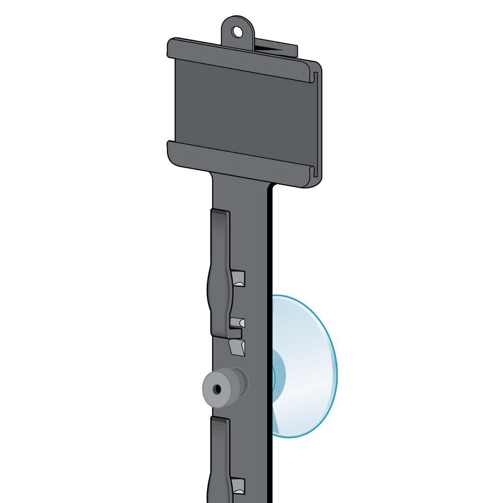 A close up illustration of the Merchandise Strip, 12 Clips with Label Holder