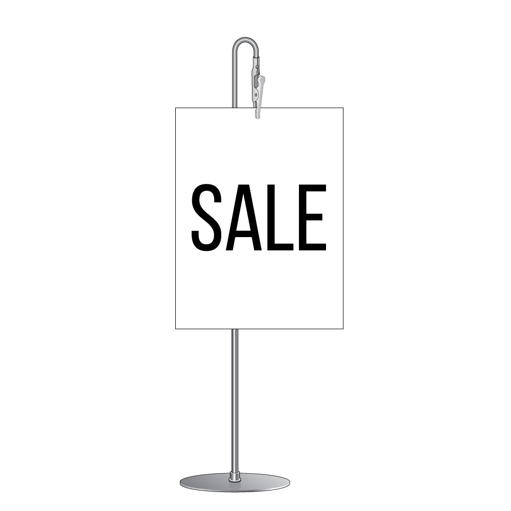 AlliKlip™ Adjustable, Telescopic Goose Neck, Round Plate Sign Holder ...