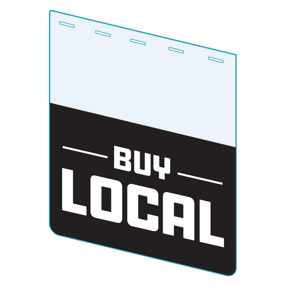 An illustration of the "Buy Local" Bib ClearGrip ShelfTalkers