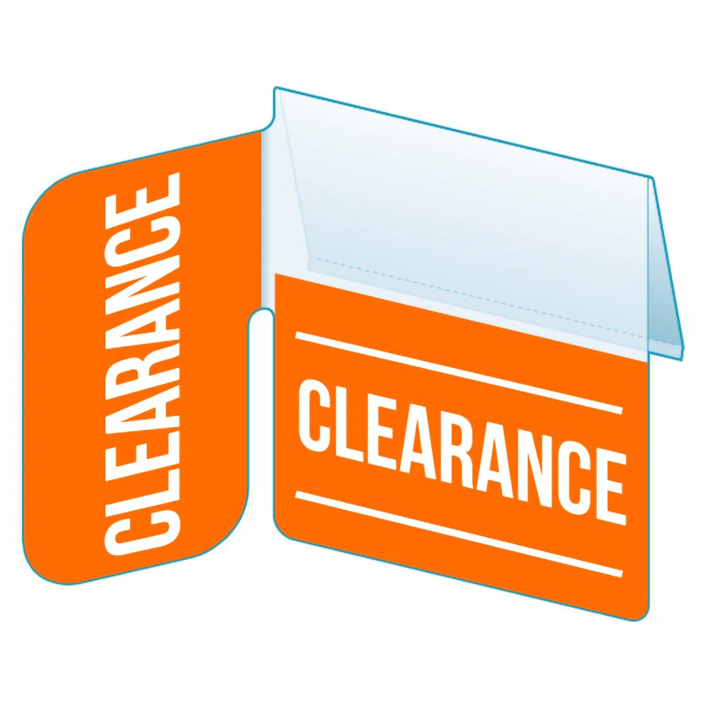 An illustration of the "Clearance" Bib with Right Angle Flag ClearVision ShelfTalkers