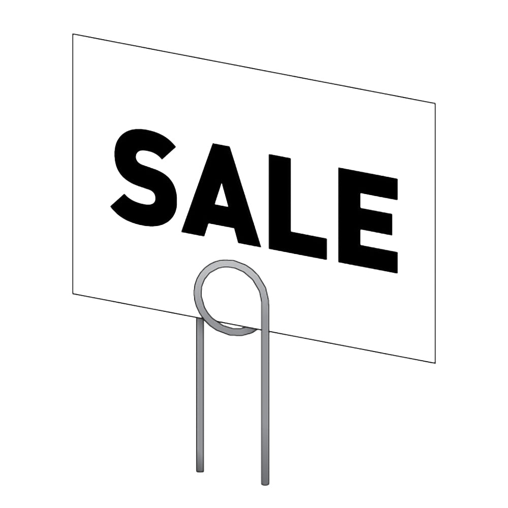 An illlustration of the Wire Deli Pin holding a 'sale' sign