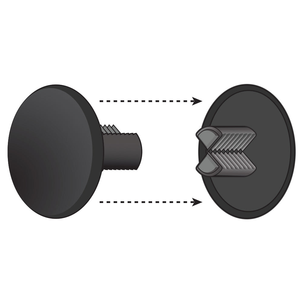 An illustration of the Ratchet Rivet Fastener Display Component in black