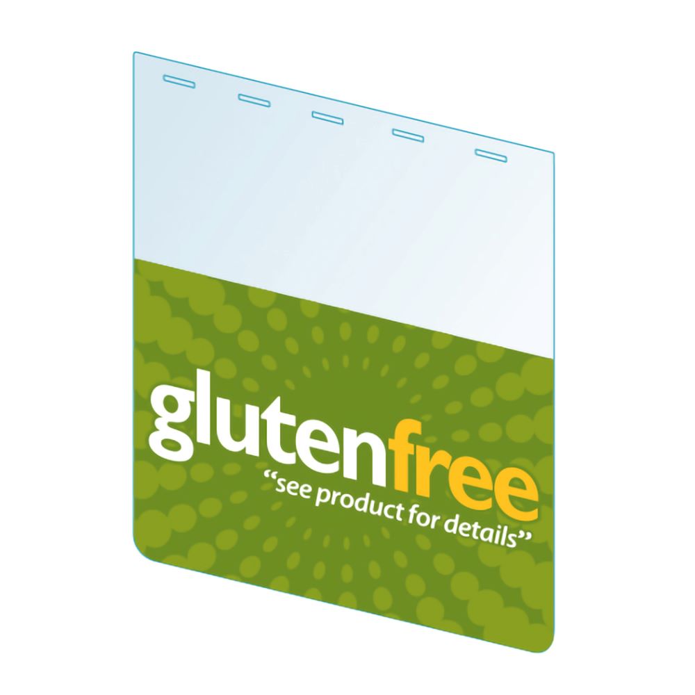 An illustration of the Signature Series, ClearGrip "Gluten Free" Bib ShelfTalker