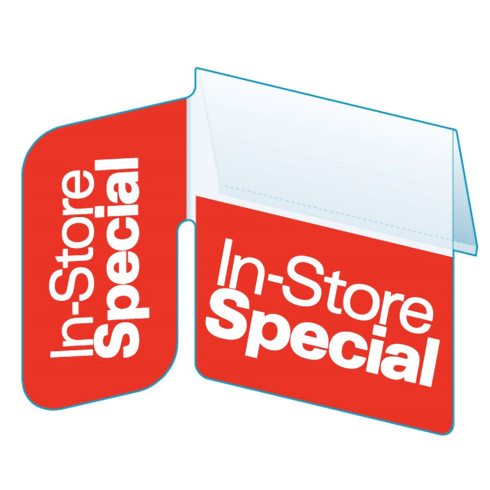 An illustration of the Signature Series "In-Store Special", Right Angle ShelfTalker