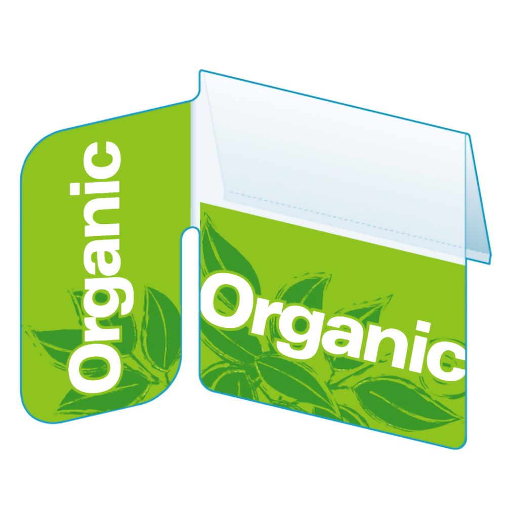 An illustration of the Signature Series "Organic", Right Angle ShelfTalker