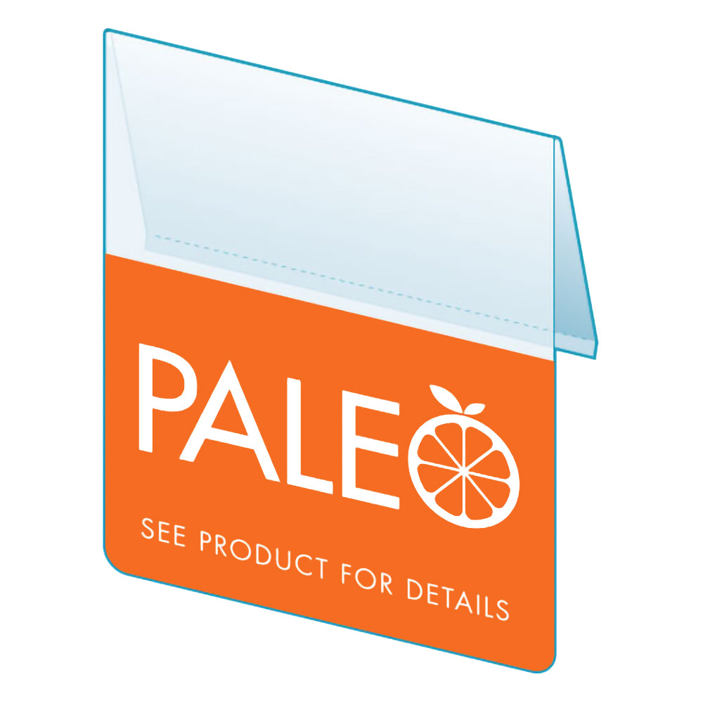 An illustration of the "Paleo" Bib ClearVision ShelfTalkers