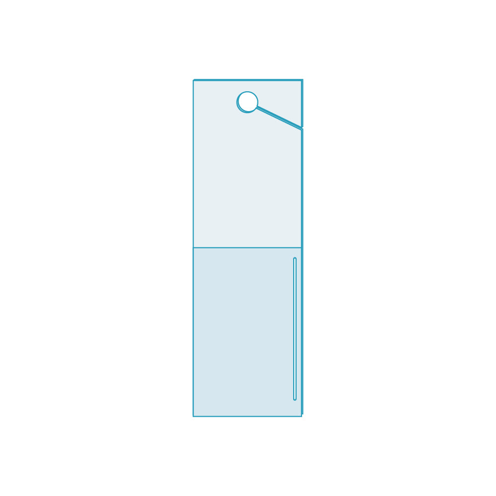 An illustration of the pegboard Inventory tag with pocket 
