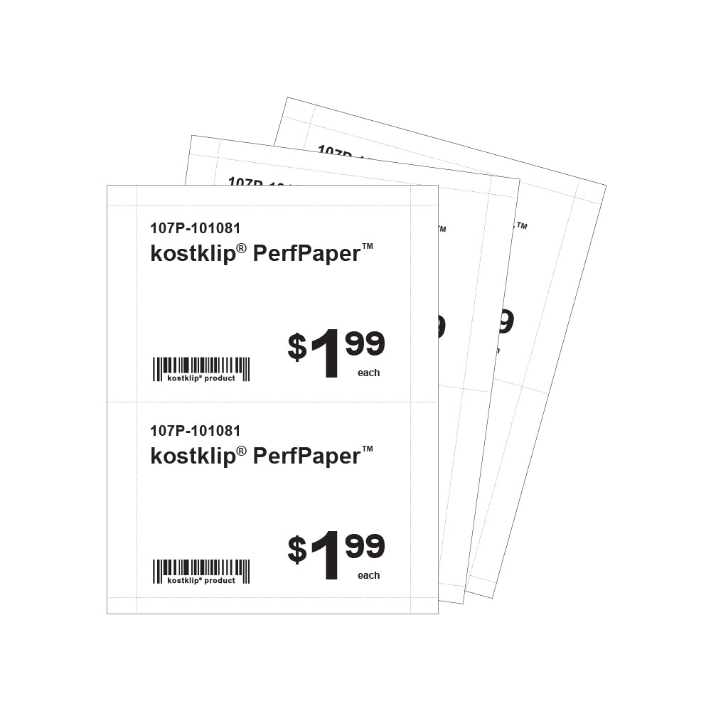 Sheets of 5" by 7" Perforated Sign and Label Paper