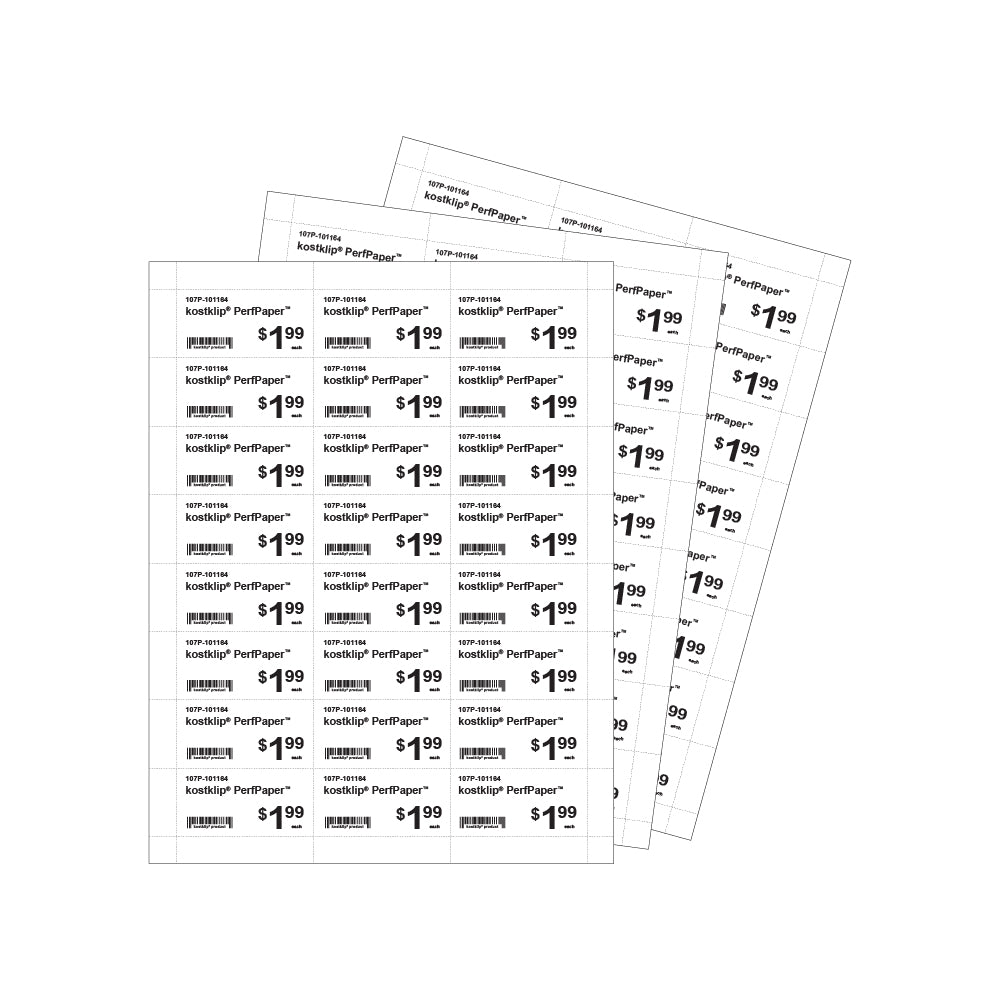 Sheets of 1.25" by 2.5" Perforated Sign and Label Paper