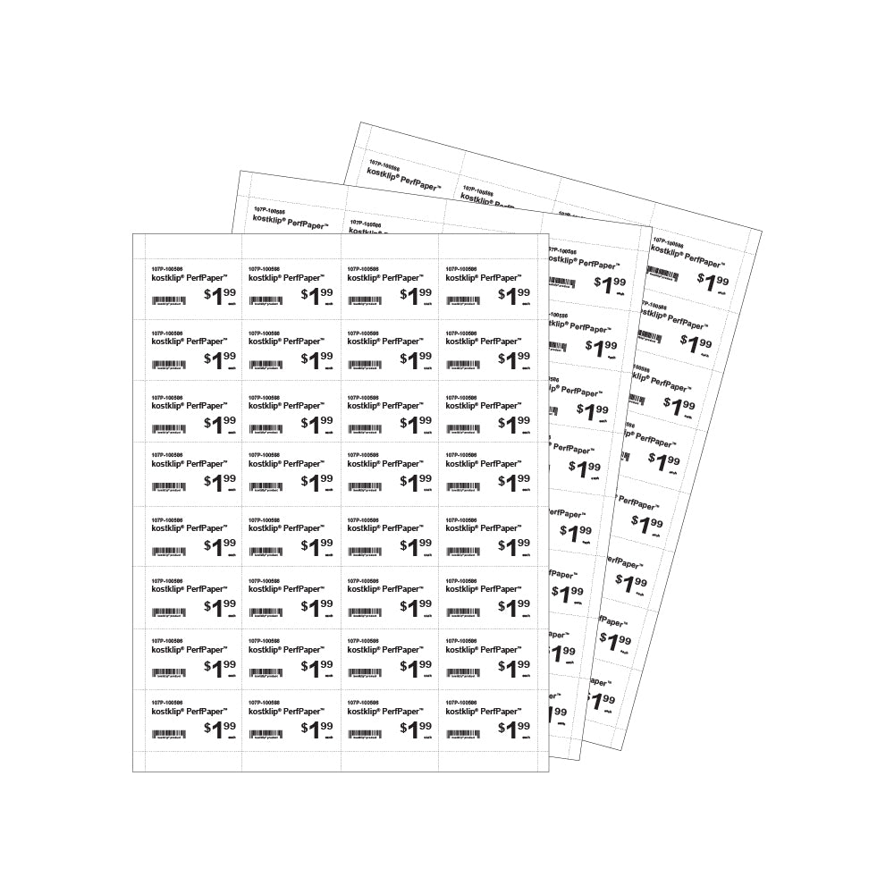 Sheets of 1.25" by 2" Perforated Sign and Label Paper