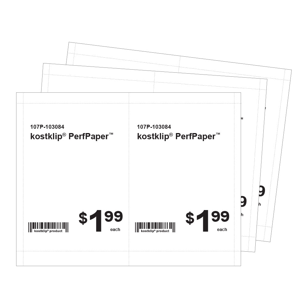 Sheets of 7" by 5" Perforated Sign and Label Paper