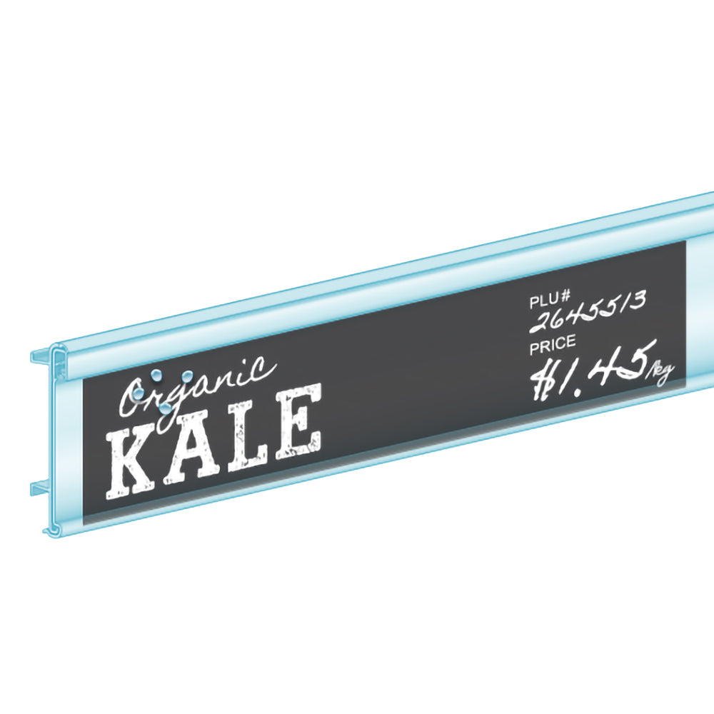 An illustration of the ChalkTalker Produce Signs in use in a water resistant ticket molding