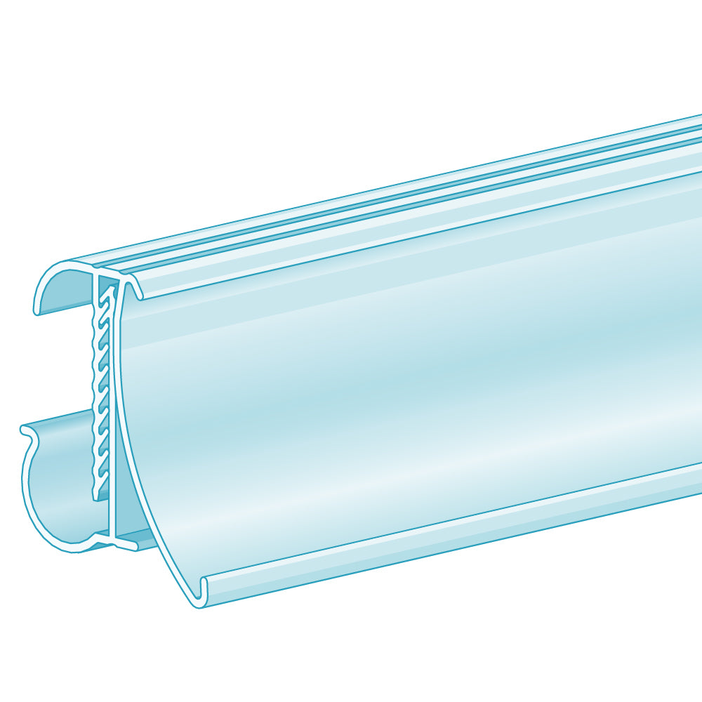 An illustration of the FlexKlip Large Shelf Adapter in clear, assembled