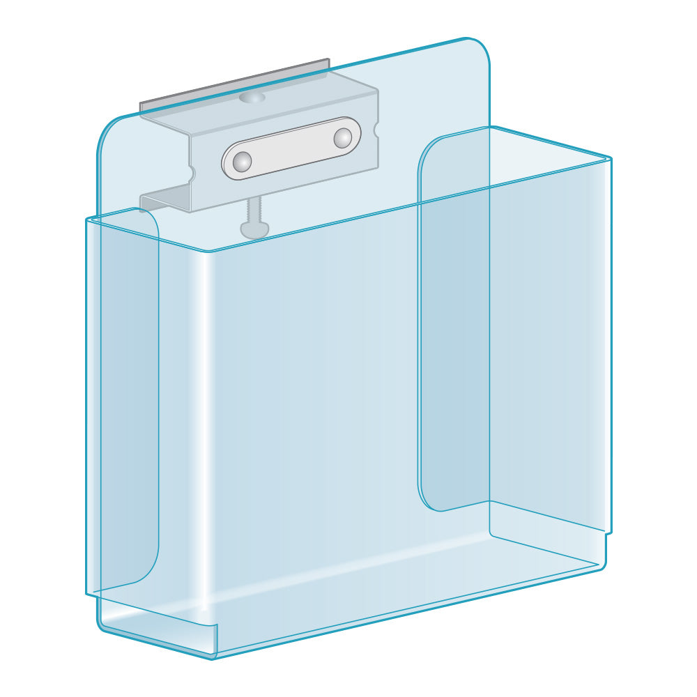 An illustration of the Shelf Edge Brochure Holder, with Locking Clip, tall