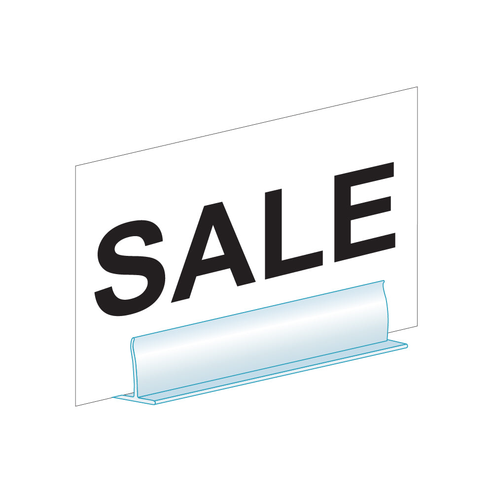 An illustration of the T-Style, Card Sign Clip holding a "sale" sign