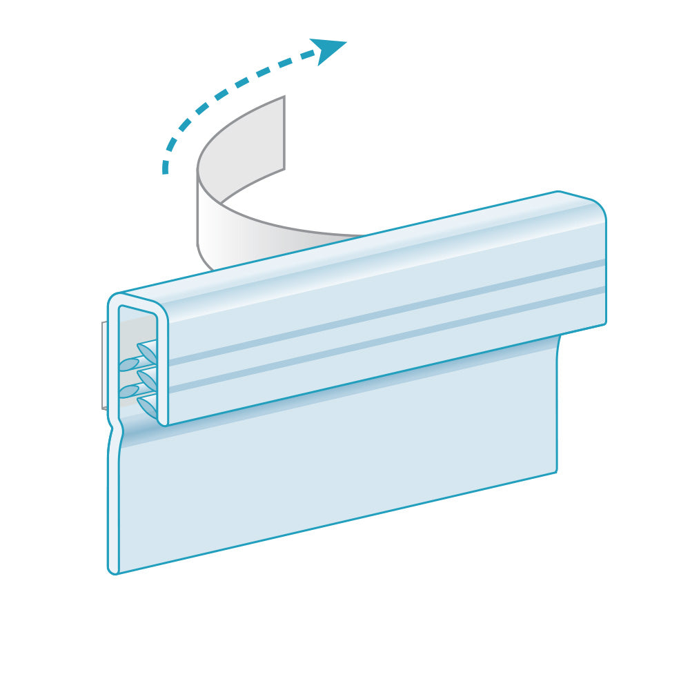 An illustration of the PowerGrip Flush, Adhesive Sign Clip and Grip