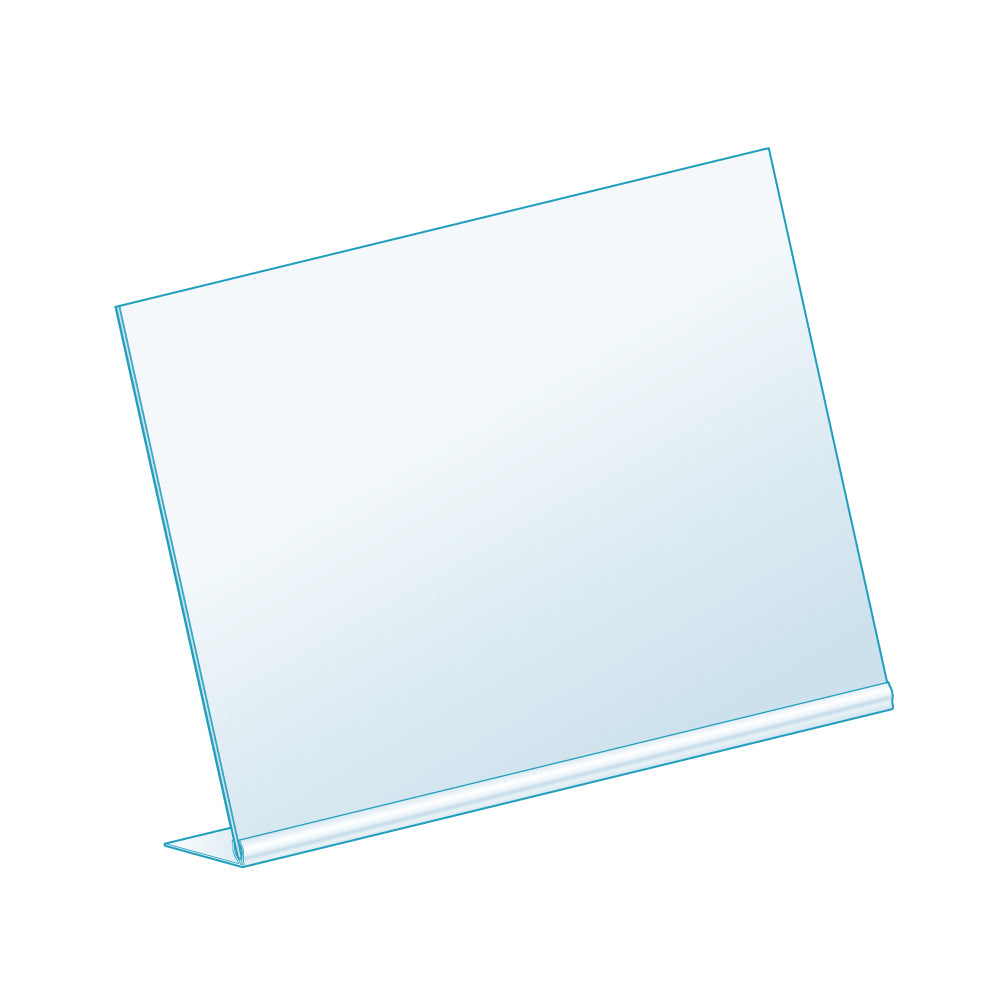 An illustration of the 11" by 8.5" L-Style, Angled Sign Holder