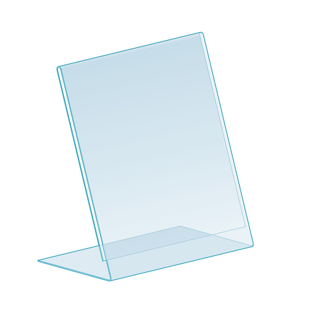 An illustration of the L-Style, Angled, One Piece Sign Holder