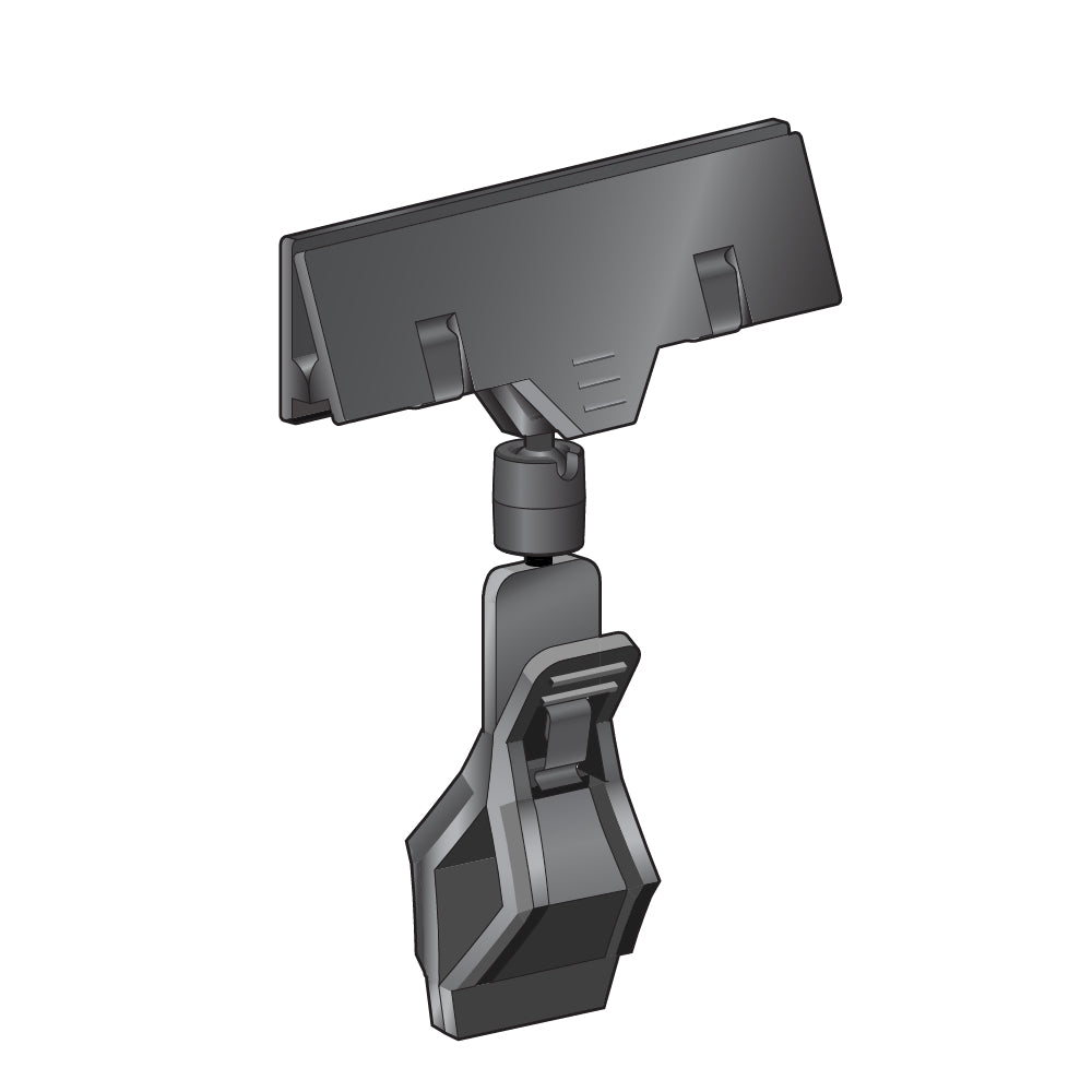 An illustration of the TwistKlip Display Clip with Large Clip in all black