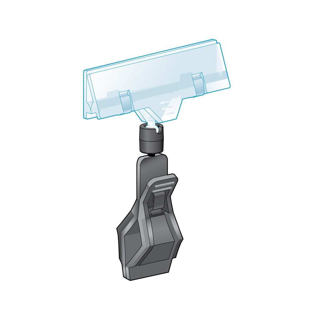 An illustration of the TwistKlip Display Clip with Large Clip in black