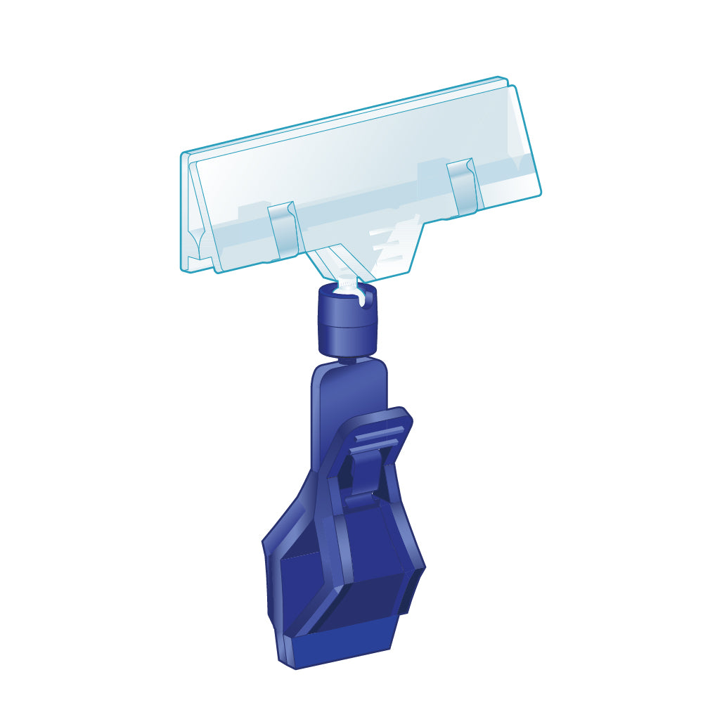 An illustration of the TwistKlip Display Clip with Large Clip in blue