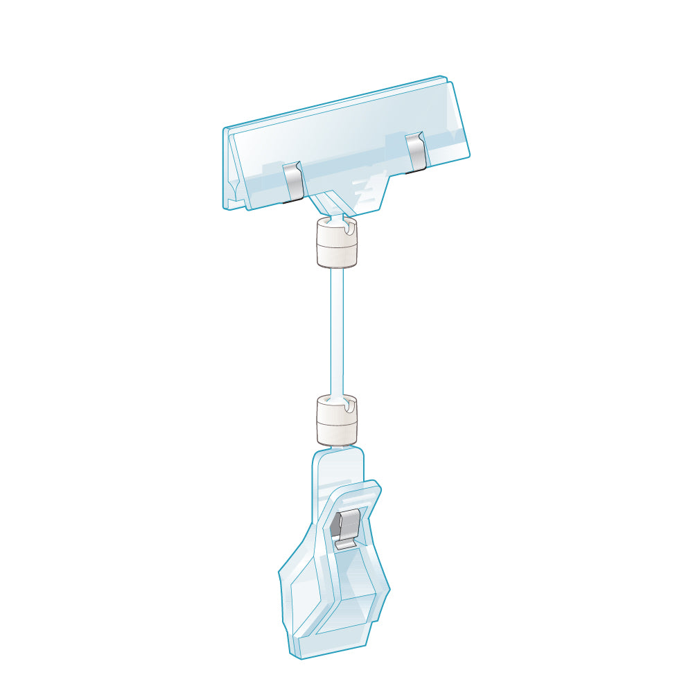 An illustration of the TwistKlip Display Clip with Large Clip, Short Extension
