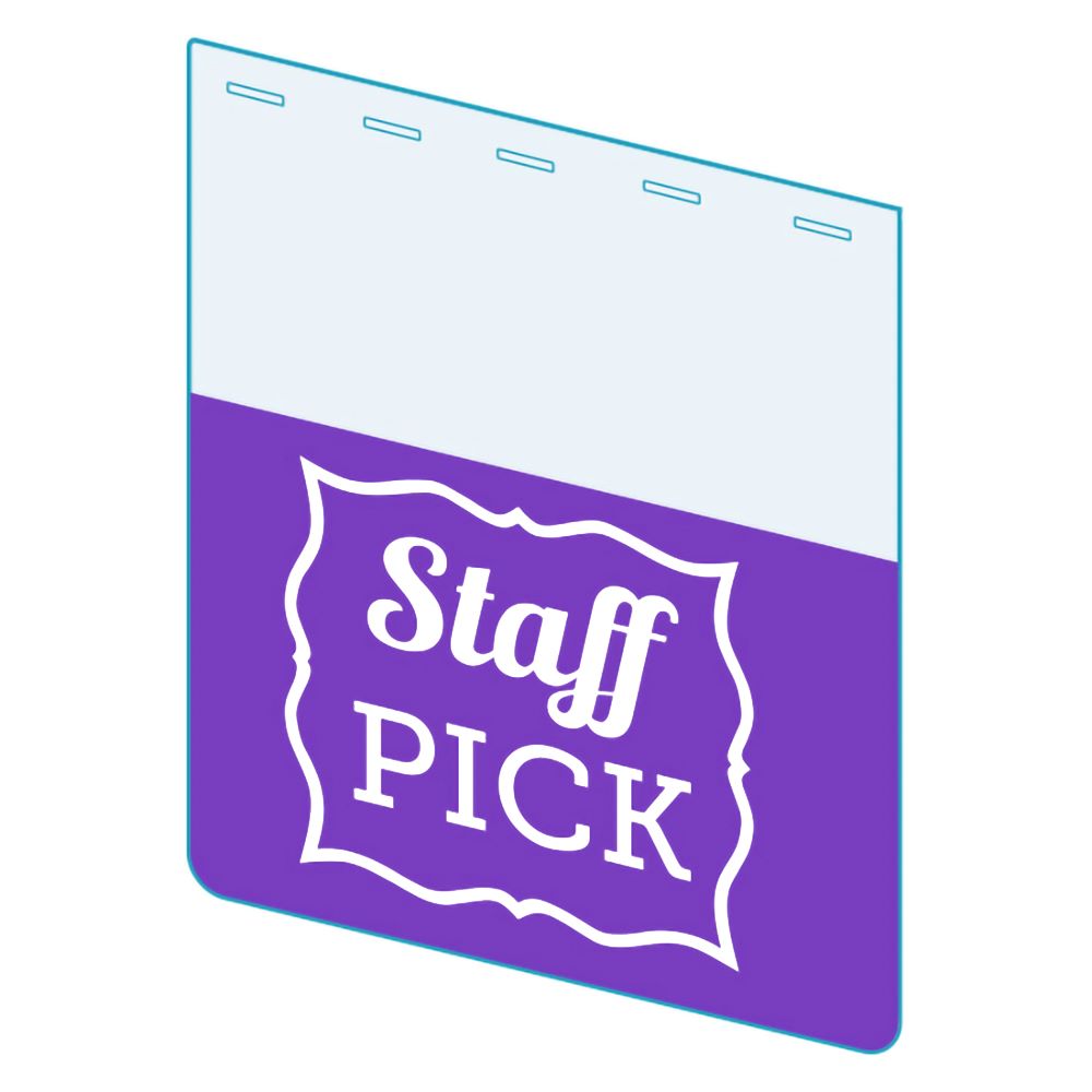 An illustration of the "Staff Pick" Bib ClearGrip ShelfTalkers