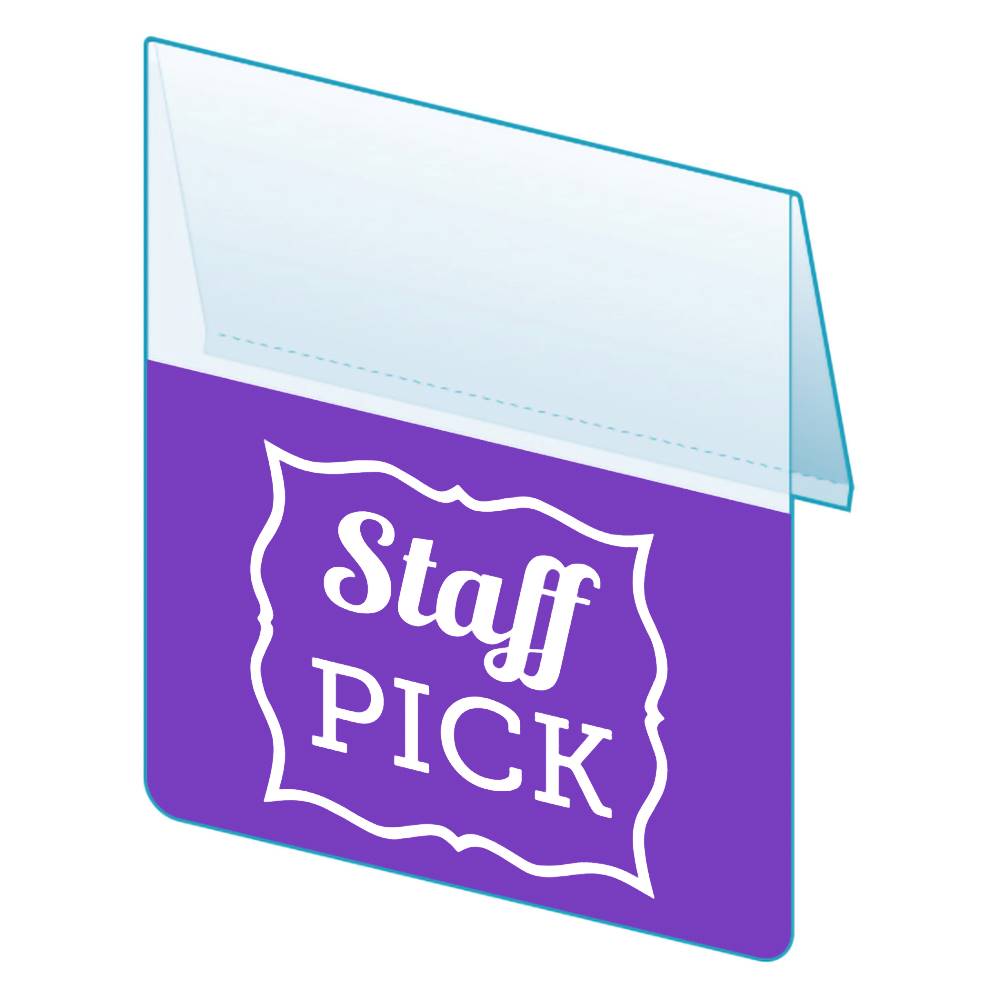 An illustration of the "Staff Pick" Bib ClearVision ShelfTalkers