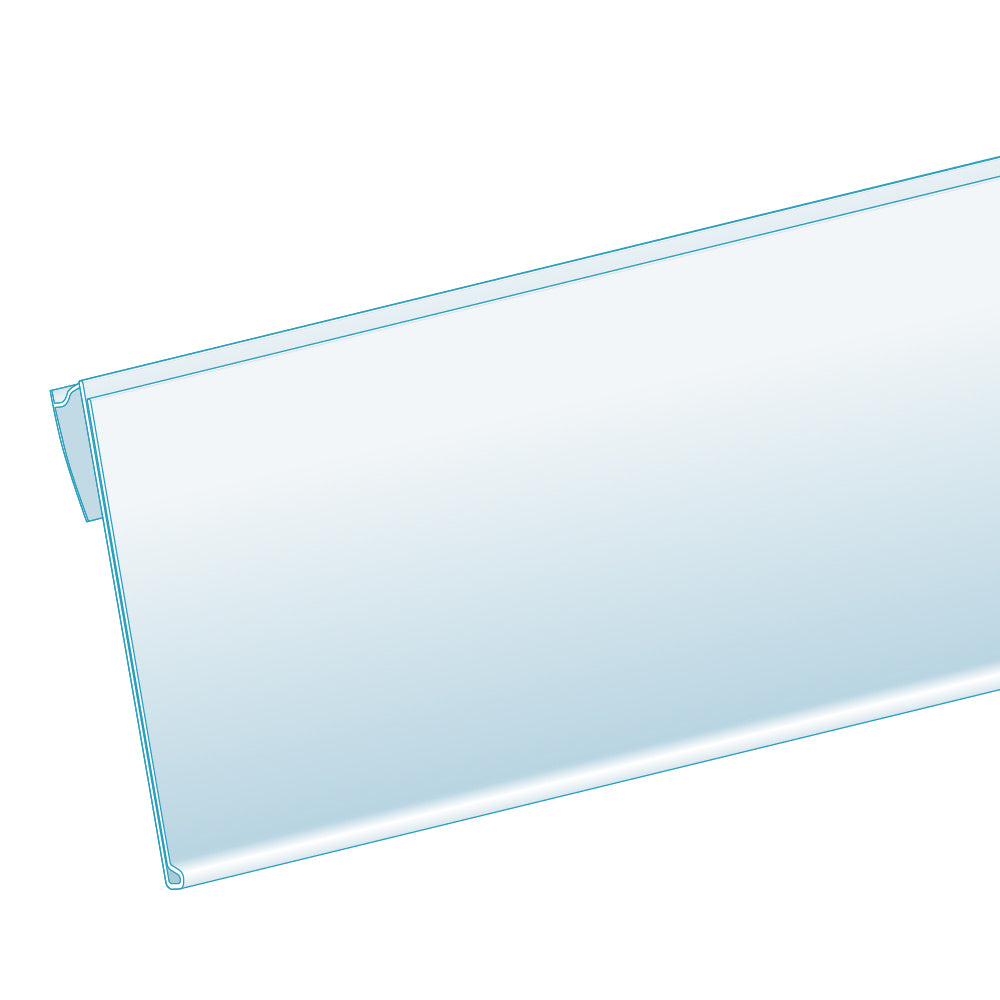 An illustration of the ClearVision C-Channel Clip-In, Hinged, 2"H Window Ticket Molding in clear