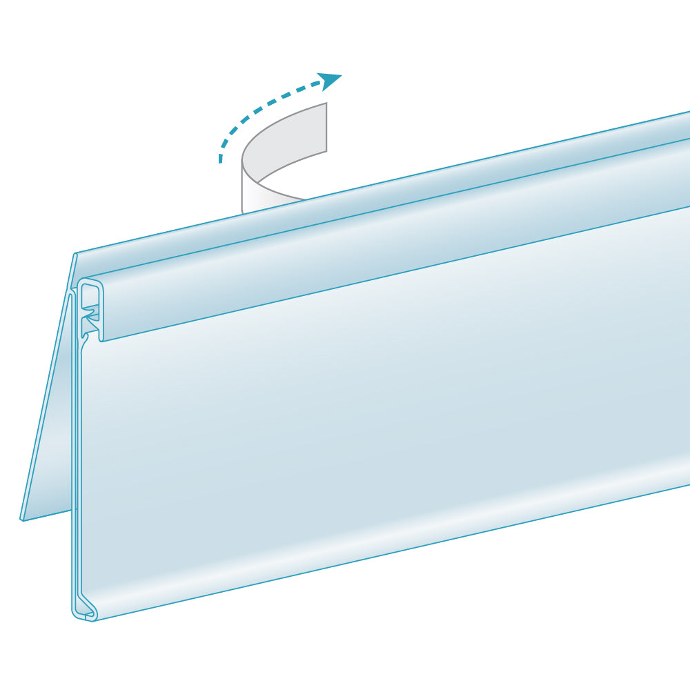 An illustration of the ClearGrip C-Channel, Clip-In, LowProfile Ticket Molding in clear