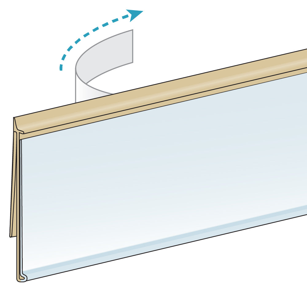 An illustration of the ClearVision C-Channel, Clip-In, Short Back Leg Ticket Molding in sahara