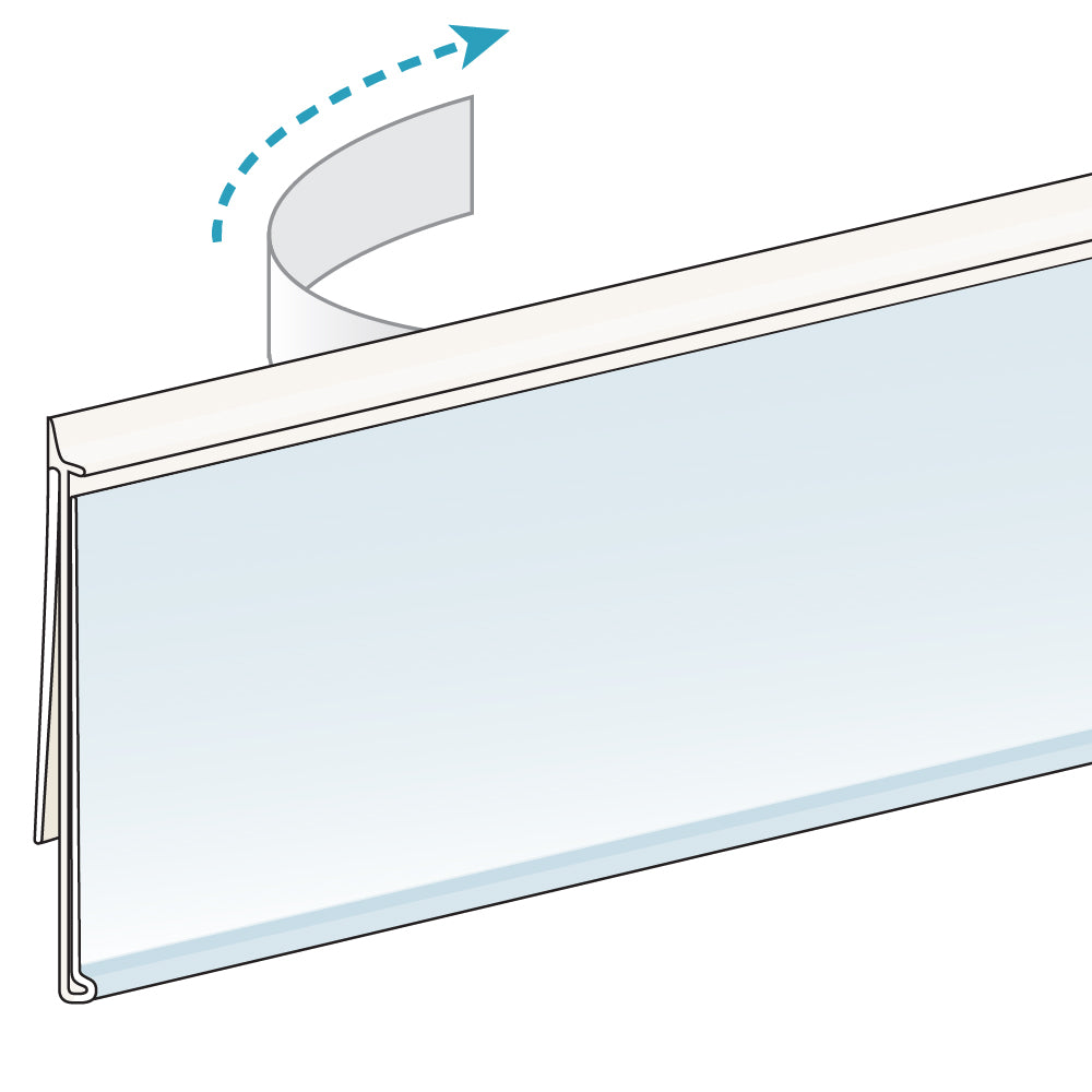 An illustration of the ClearVision C-Channel, Clip-In, Short Back Leg Ticket Molding in white