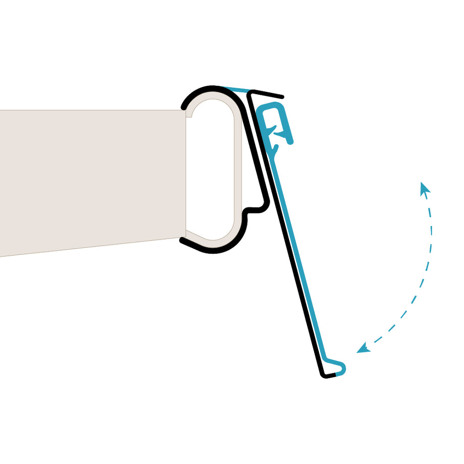 ClearGrip™ Zero Zone®, Clip-On, Hinged Ticket Molding, kostklip