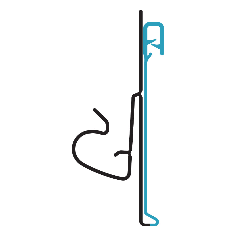 A profile illustration of the ClearGrip Clip-Under Ticket Molding