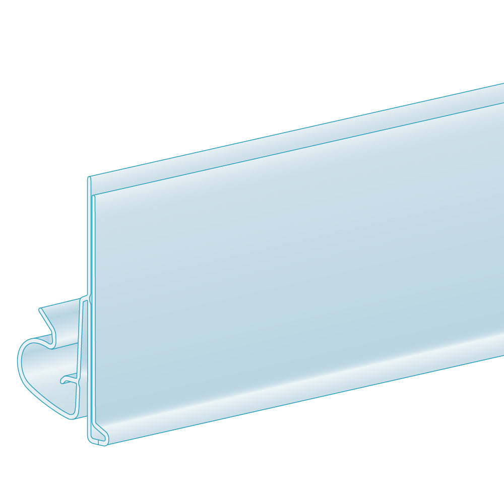 An illustration of the ClearVision Clip-Under Ticket Molding in clear