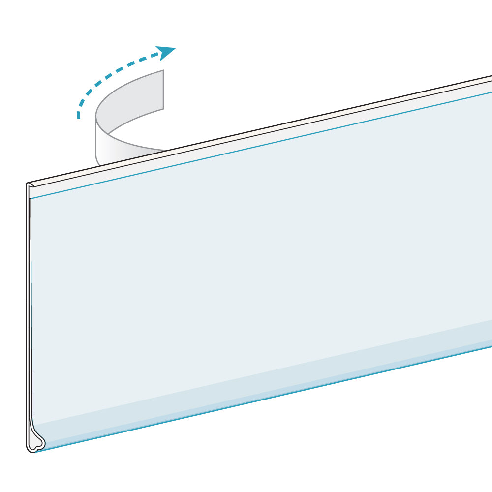 An illustration of the ClearVision Flat Mount Ticket Molding in white