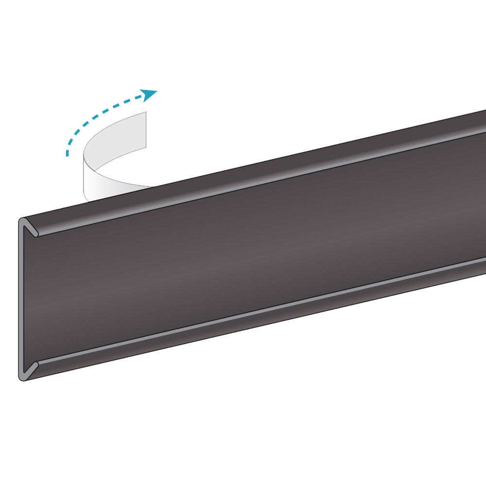 An illustration of the Flat Mount, Windowless Ticket Molding in black