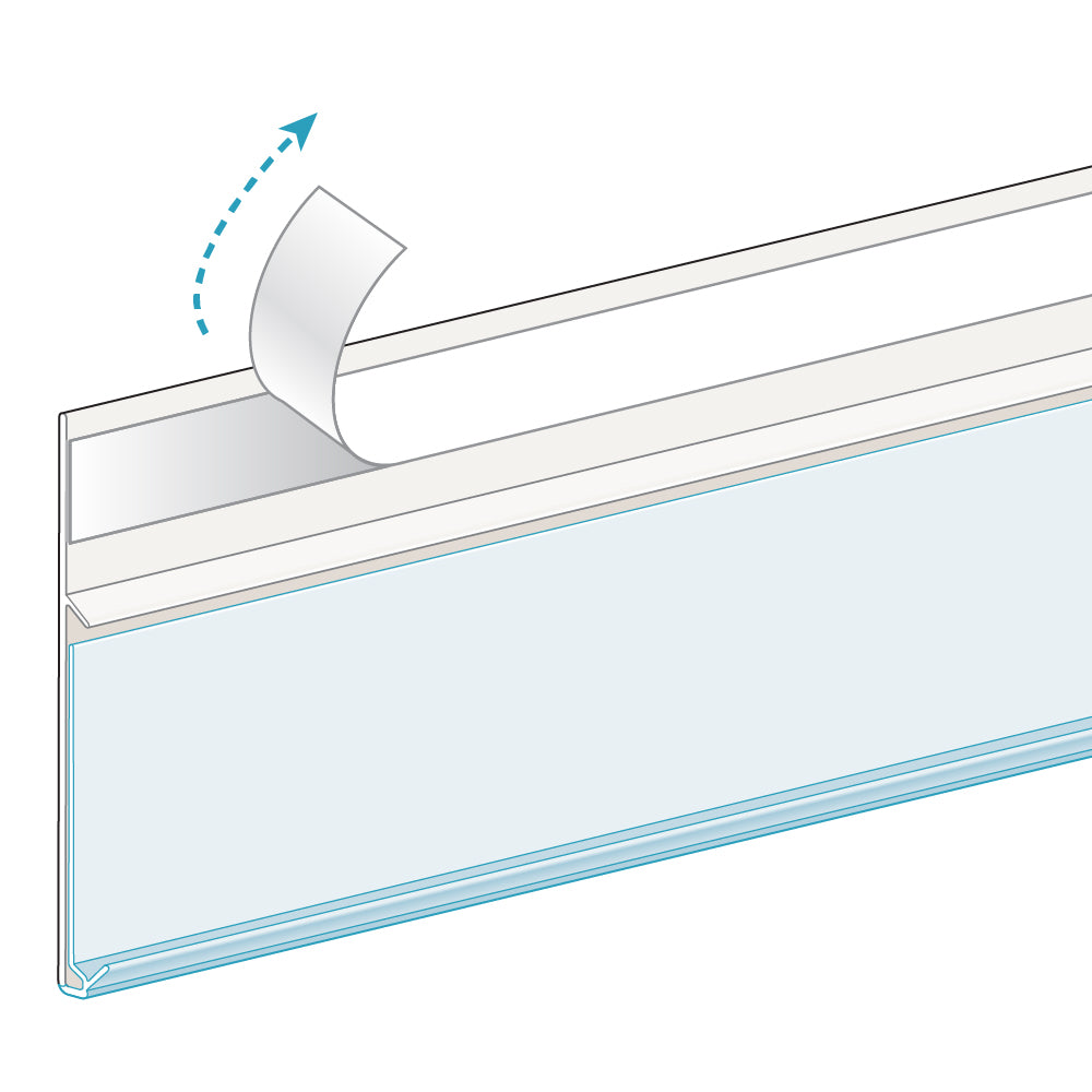 An illustration of the ClearVision Fence, with Front Adhesive Ticket Molding