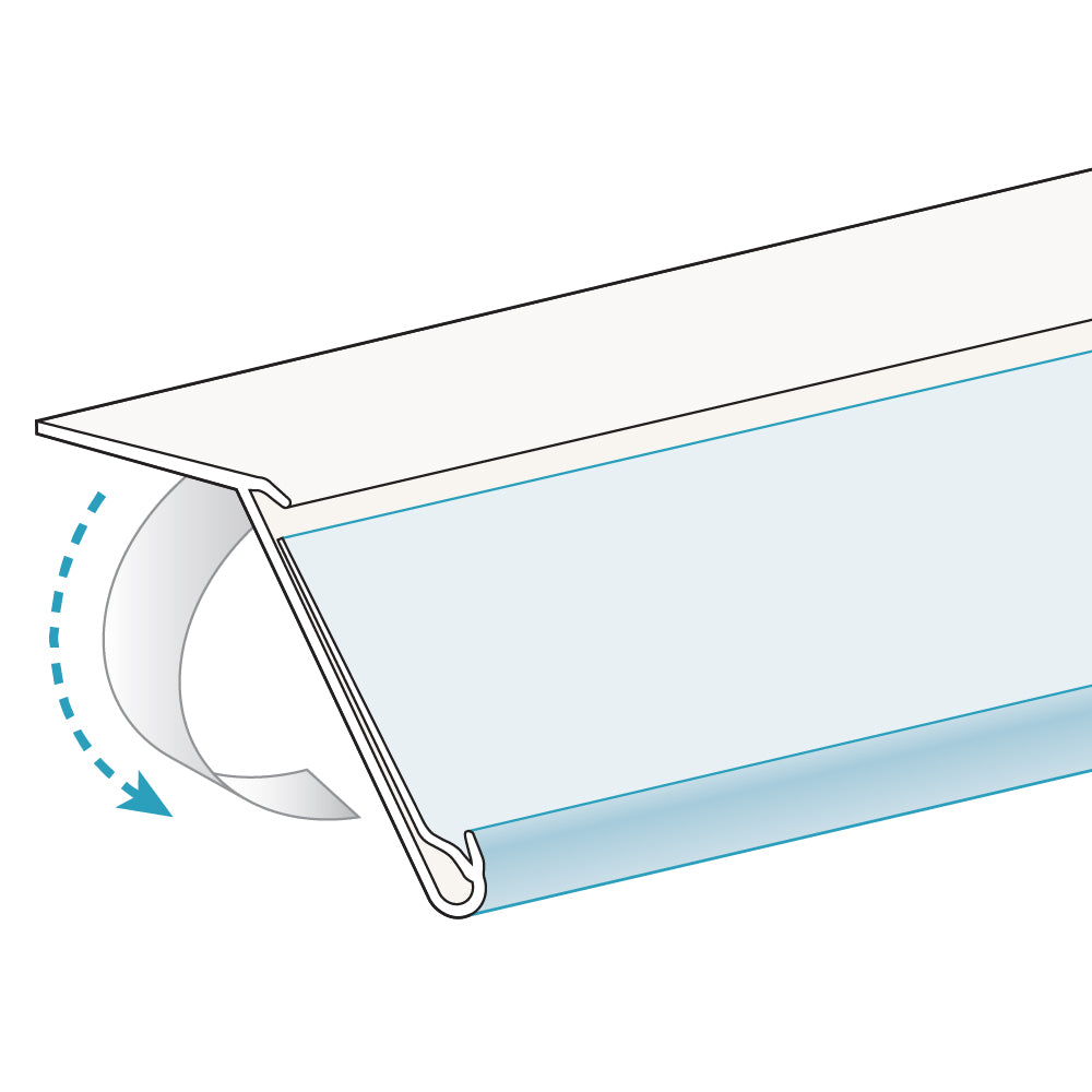 An illustration of the ClearVision Top Mount, 20°, with Channel Ticket Molding