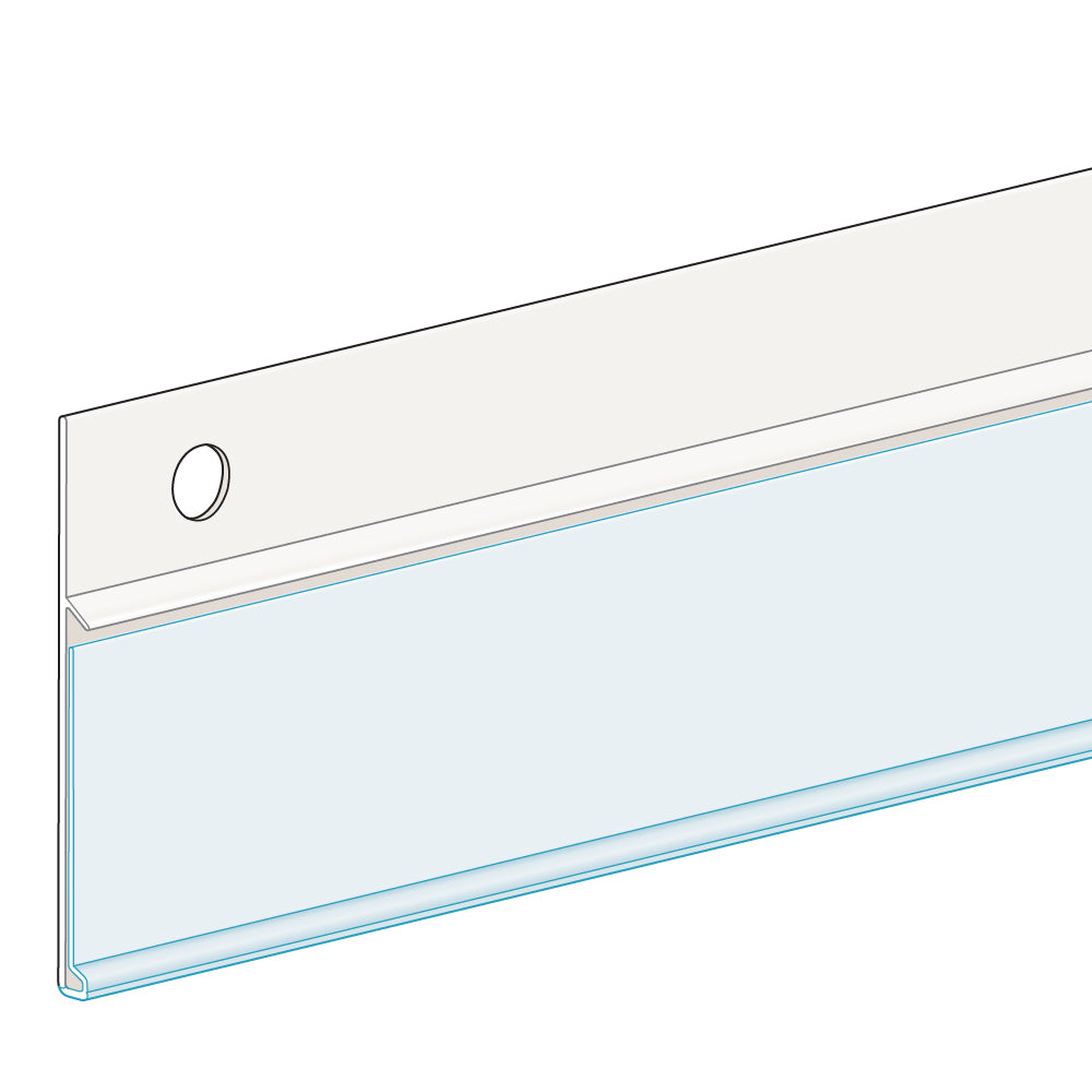 An illustration of the ClearVision Fence, Hanging with Button Clips Ticket Molding