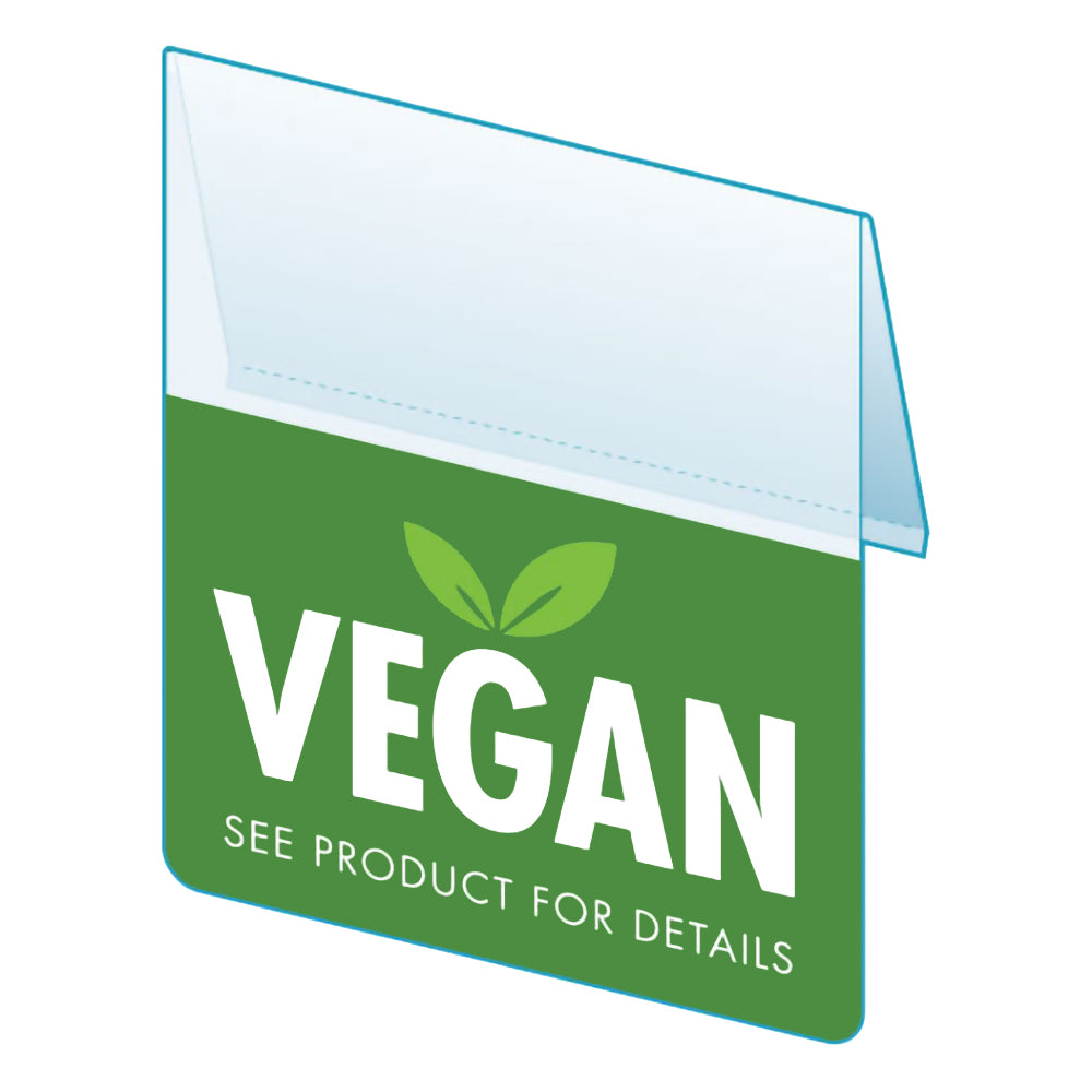 An illustration of the "Vegan" Bib ClearVision ShelfTalkers