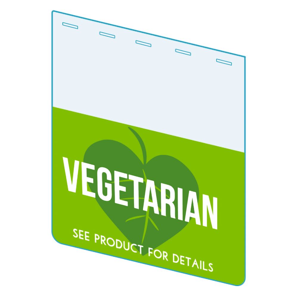 An illustration of the "Vegetarian" Bib ClearGrip ShelfTalkers